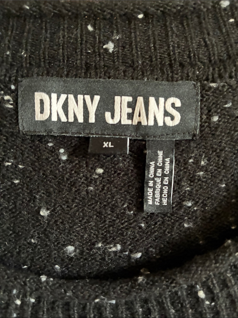 DKNY Black Flecked Crewneck Sweater - Picture 2 of 5